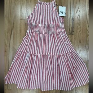 Zara striped girls linen dress